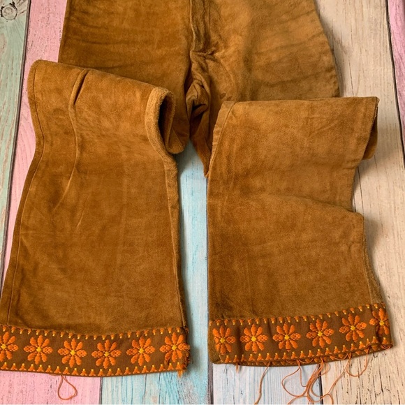 Awesome vintage suede leather flare pants - Picture 3 of 12